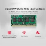 Close-up of 204-pin DDR3L laptop memory module