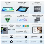 Side angle of DOOGEE Tab E3 Max showing slim profile