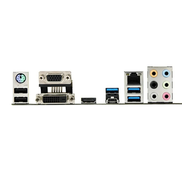 Close-up of B150M-PLUS motherboard DDR4 memory slots and chipset