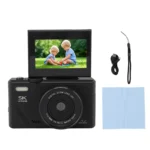 Camera with USB cable and hand strap accessories