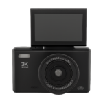 Mirrorless digital camera front view with 3 inch screen
