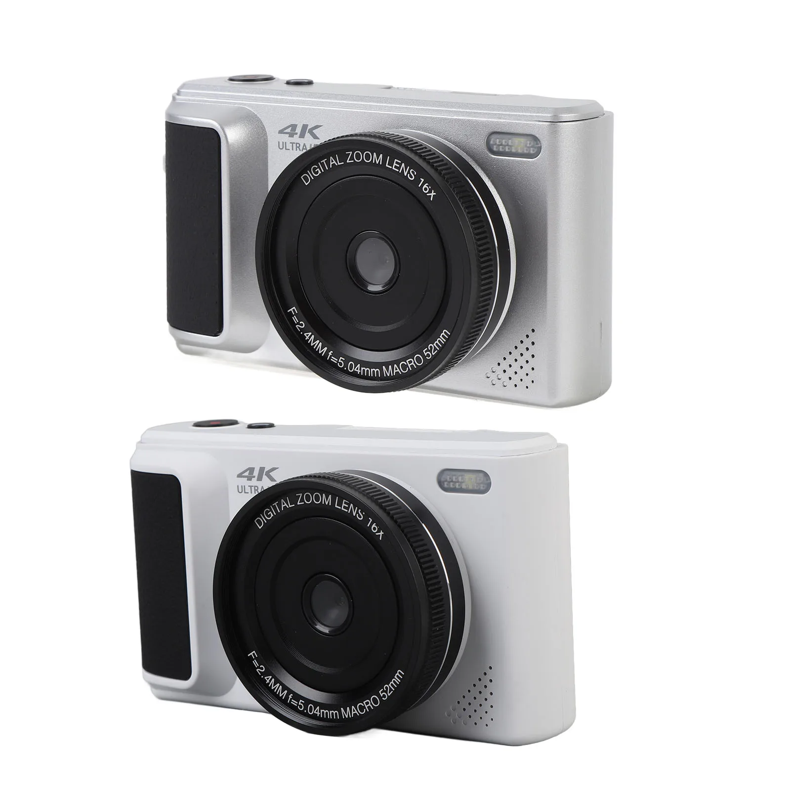 Side angle of digital camera highlighting zoom and flash features