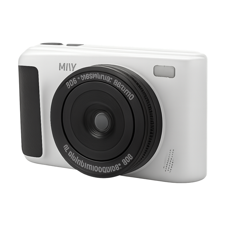 Front view of 64MP digital mirrorless camera with 2.8 inch screen
