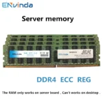 Close-up of ENvinda DDR4 16GB server memory chip