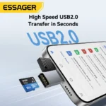 Compact Essager Micro SD and TF card slots close-up