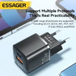 Essager 20W GaN USB-C charger charging iPhone