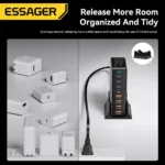 Essager 320W GaN 8-Port USB-C Desktop Charger PD 100W - Image 2