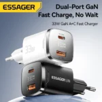 Side angle of Essager 33W GaN USB-C fast charger with display
