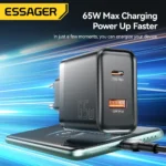 Essager 65W GaN charger side profile highlighting compact size