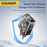 Essager 65W GaN charger plugged into power outlet