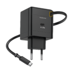 Essager 65W GaN charger with retractable Type-C cable and US/EU plug