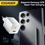 Compact Essager 65W GaN charger for travel