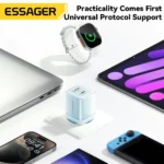 Essager GaN fast charger with USB-C cable connected