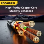 Essager durable aluminum alloy and braided 2-in-1 charging cable