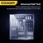 Compact design of Essager 65W GaN travel charger