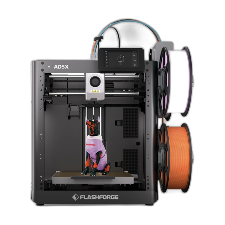 FLASHFORGE AD5X multi-color 3D printer with auto leveling and intelligent filament system