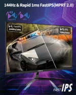 Side profile of FYHXele 32-inch 4K 144Hz IPS monitor