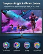 FYHXele 32-inch 4K 144Hz monitor display with HDR400 colors