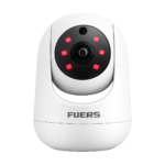 Fuers 5MP WiFi indoor PTZ IP camera with AI tracking and two-way audio in white casing