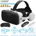 G04EB VR Glasses front view with headset and joystick support