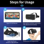 G06B VR Glasses package contents including cleaning cloth and manual