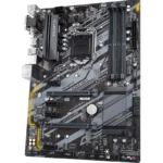 Top view of GIGABYTE B365 HD3 motherboard layout and cooling armor