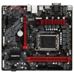 Close-up of GIGABYTE B660M Gaming DDR4 motherboard ports and slots