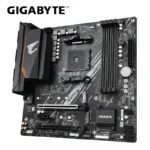 GIGABYTE B550M AORUS ELITE motherboard showing DDR4 memory slots