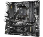 GIGABYTE B550M DS3H motherboard showing memory slots and M.2 slots