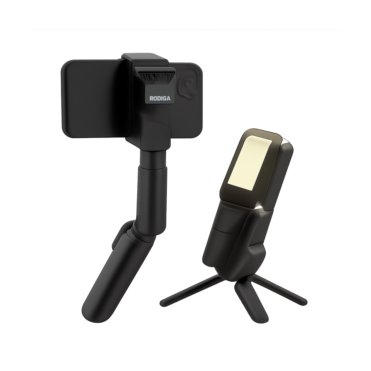 Gimbal Q19 AI Desktop 360° Auto Rotation Face Track Anti-Shake Selfie Stick Handheld Stabilizer with Fill Light for Smartphones-bg-clean-bg-clean AXNEN Q19 AI handheld and desktop smartphone gimbal with fill light and 360 degree rotation