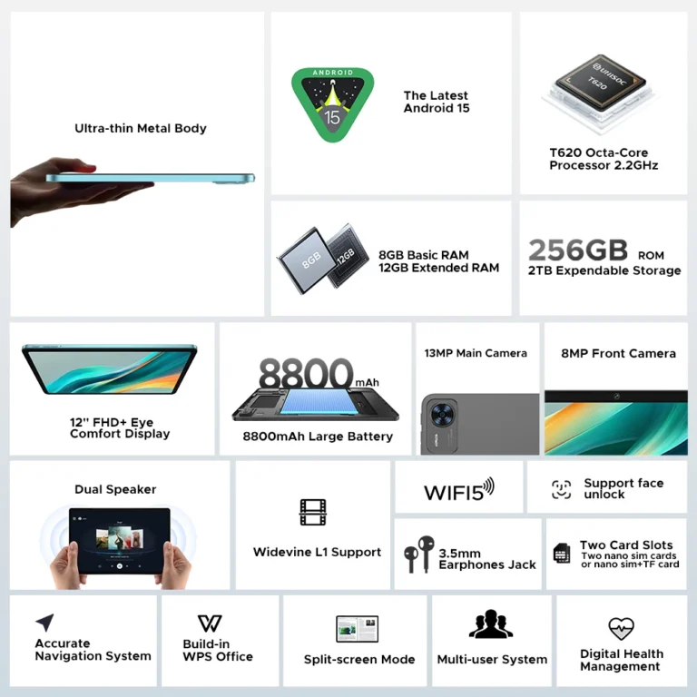 Side view of DOOGEE T36 showing ultra-thin metal body