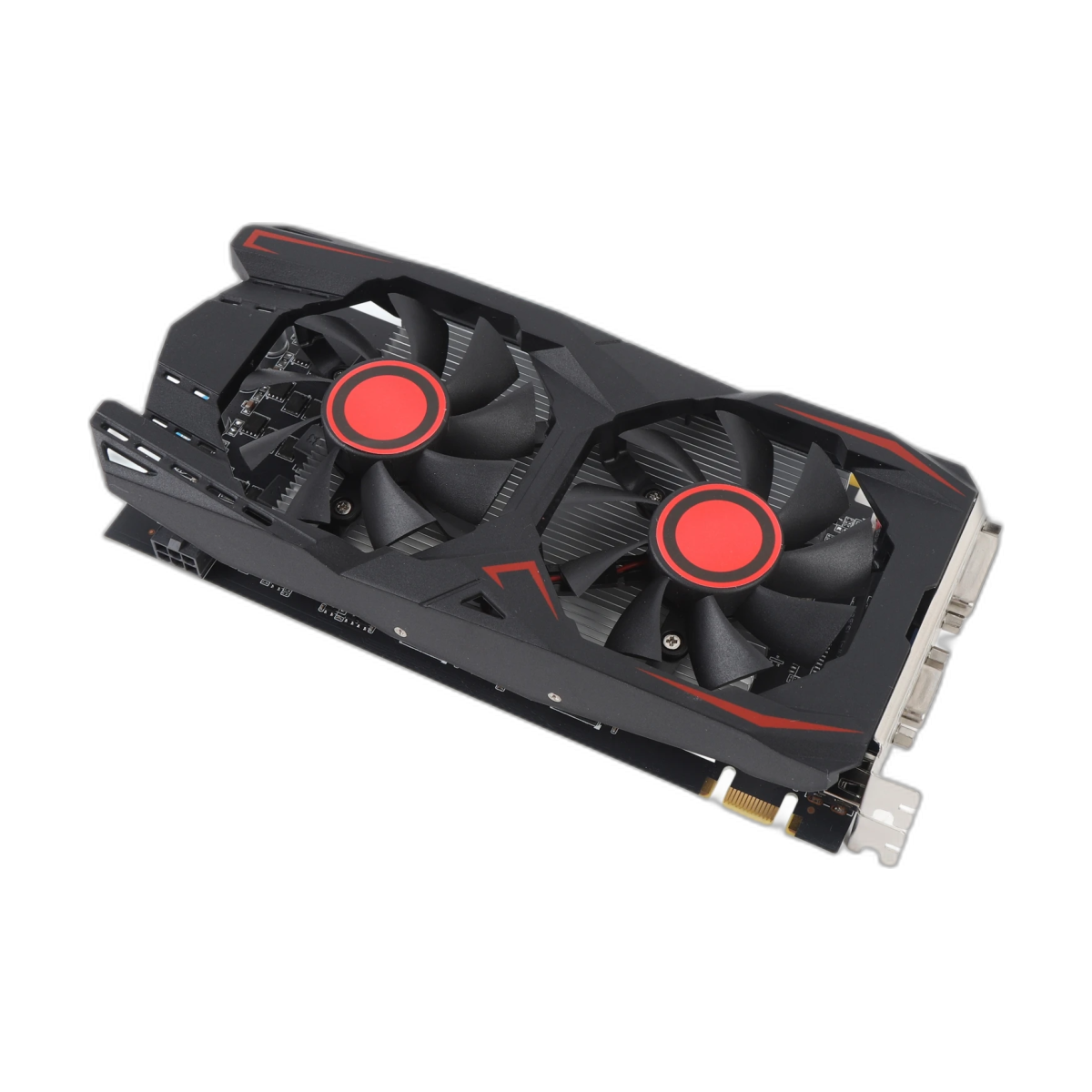 Graphics Card 6GB GDDR5 192-bit Dual Fan PCIe 2.0 x16 Slot Supports DVI, VGA, HD Multimedia Interfaces Gaming Graphics Card-bg-clean VBESTLIFE 6GB GDDR5 dual fan graphics card front view