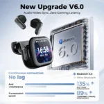 HTC NE68 TWS Bluetooth Earbuds LED Touchscreen with Mic - Image 2