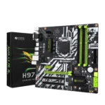 Close-up of HUANANZHI H97-ZD3 motherboard PCIe and RAM slots