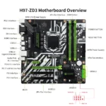 HUANANZHI H97-ZD3 motherboard angled view highlighting components