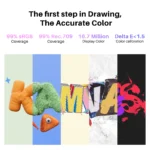 Side angle of HUION 13.3-inch drawing tablet with pressure sensitivity