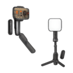 Handheld gimbal stabilizer with extended selfie stick and tripod