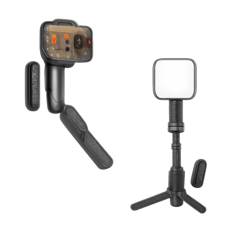 Handheld gimbal stabilizer with extended selfie stick and tripod