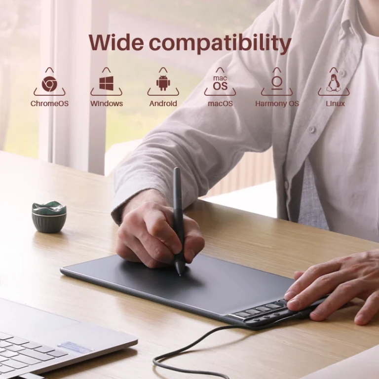 Close-up of Huion Inspiroy 2 S programmable keys and scroller wheel