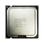 Close-up of Intel Core 2 Quad Q9550 processor pins and labeling