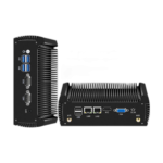 Intel i5-8250U Mini PC barebone front view with ports