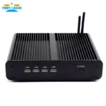 Side angle of black brushed aluminum alloy mini PC case