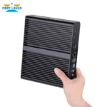 Compact Intel i7 mini desktop on a desk setup