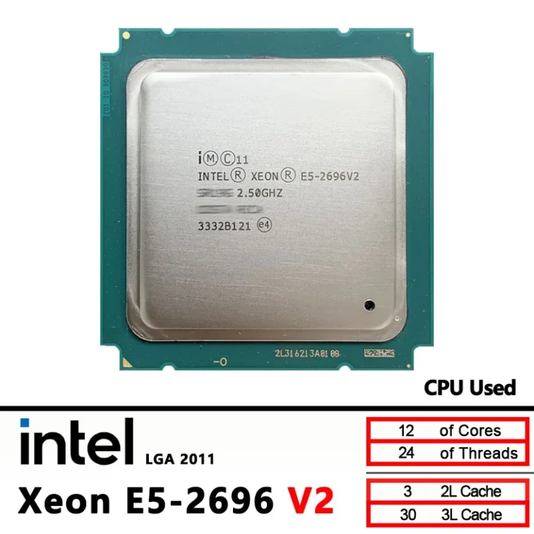 Intel Xeon E5-2696 V2 processor angled view