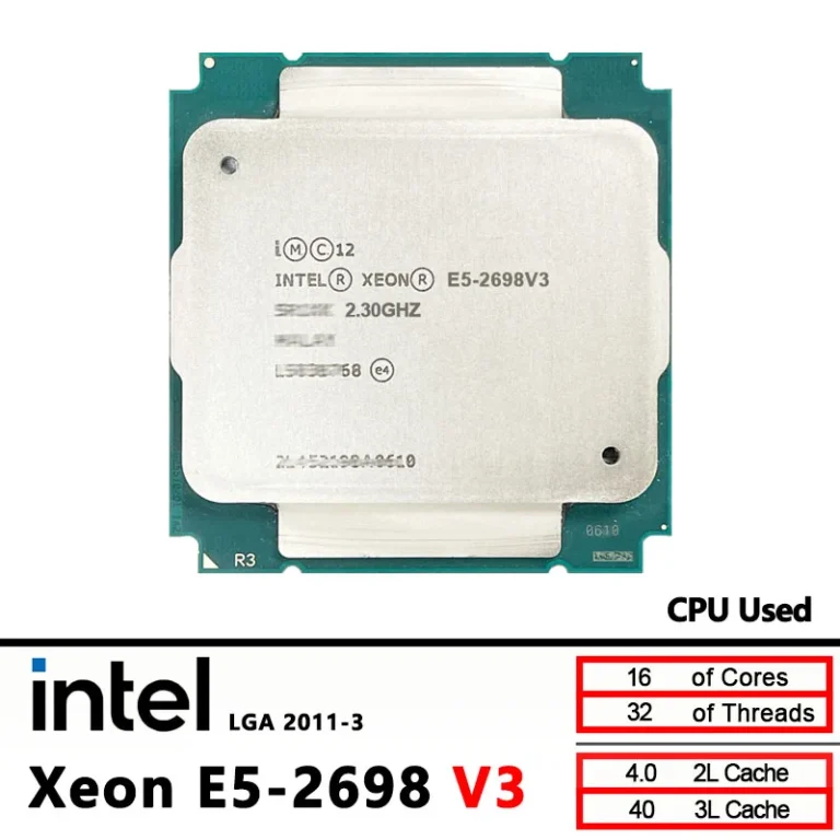 Side angle of Intel Xeon E5-2698 V3 server processor