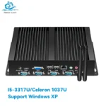 Side angle showing aluminum alloy case and ventilation of Helorpc Mini PC