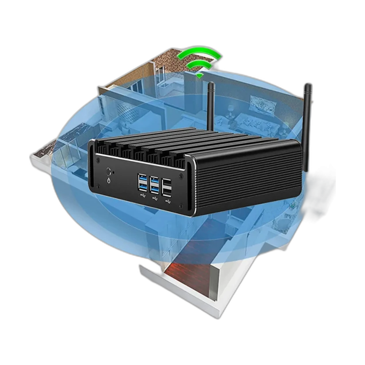 Inter Core i7-5500U Mini PC Barebone Kit Support WiFi Linux Compact Computer with 4xUSB3.0 4x USB2.0 1xHDMI Windows10Pro Ready-bg-clean Helorpc Intel Core i7-5500U Mini PC barebone front view with ports