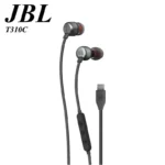 JBL TUNE 310C wired in-ear headphones with USB-C connection front view