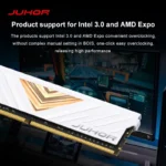 JUHOR DDR5 16GB 6000MHz desktop RAM highlighting pin configuration