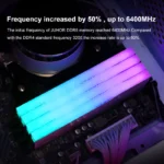 Side angle of JUHOR 6000MHz RGB DDR5 desktop memory kit